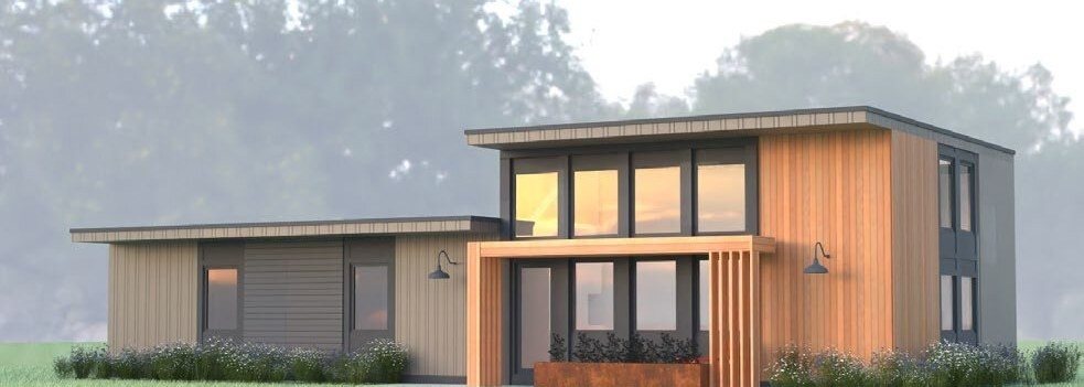 Rendering of the 1,400 sq ft Revolution Homes family model